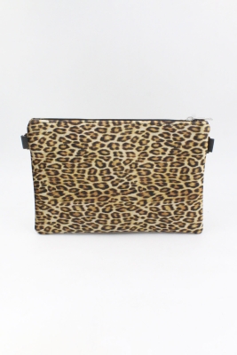021 P1500 Kadife Leopar Portföy Çanta Clutch