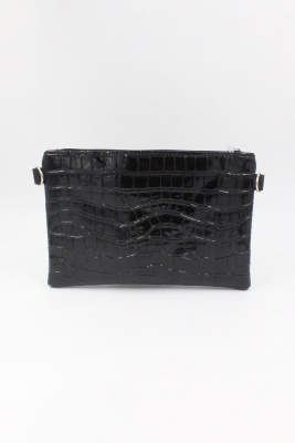 021 P1500 Siyah Rugan Kroko Portföy Çanta Clutch