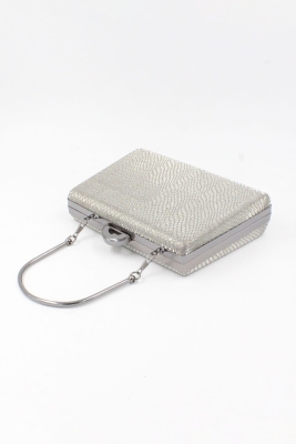 068 2210 Platin Petek Abiye Çantası Clutch