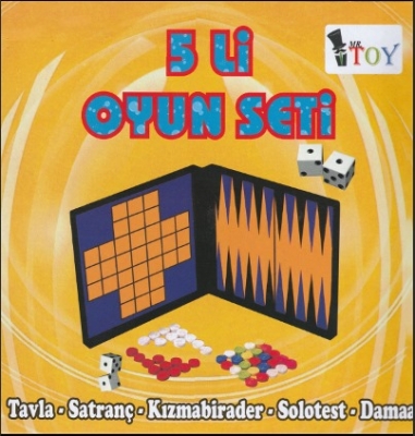 101 5500 5'li Oyun Seti Tavla,Satranç,Kızmabirader,Solotest,Dama
