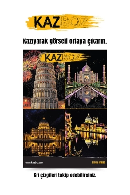 Kazboz Scratch Art - Kazıma Sanatı Hobi Seti 2