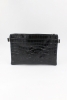 021 P1500 Siyah Rugan Kroko Portföy Çanta Clutch