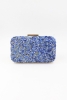 032 1700 Saks Mavi Taşlı Abiye Çanta Gece Çantası Clutch