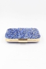 032 1700 Saks Mavi Taşlı Abiye Çanta Gece Çantası Clutch