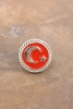 089 50004 Gümüş Ay Yıldız Türk Bayrağı Yaka Rozeti
