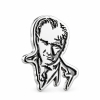 Atatürk Portreli Metal Rozet - Gümüş Renk Yaka Rozeti
