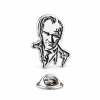 Atatürk Portreli Metal Rozet - Gümüş Renk Yaka Rozeti